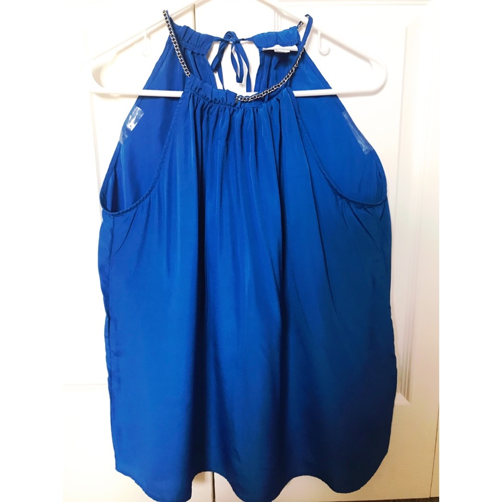 New York & Company Blue Sleeveless Blouse - Size M